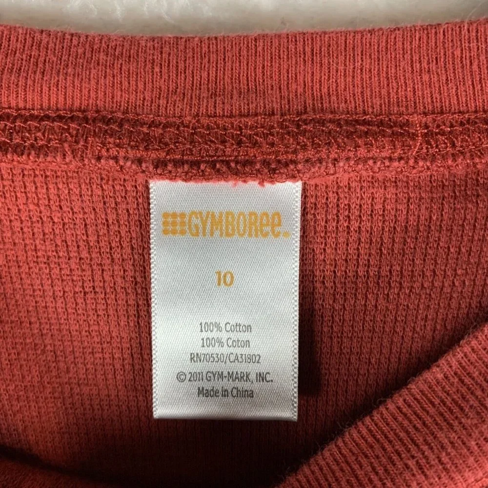 Gymboree Thermal‎ Boys Size 10 Rust Cotton Round-Neck Long Sleeve Pullover 6512